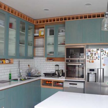 COCINA ENCINA VELADA TURQUESA